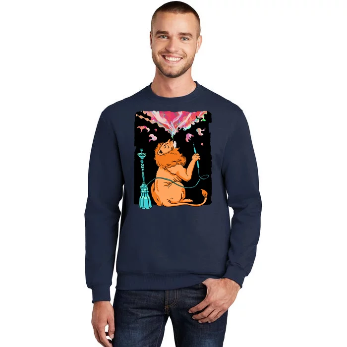 Lion Smoking Hookah Tall Sweatshirt