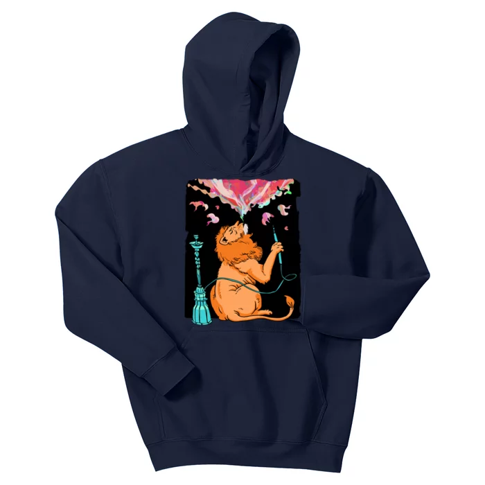 Lion Smoking Hookah Kids Hoodie