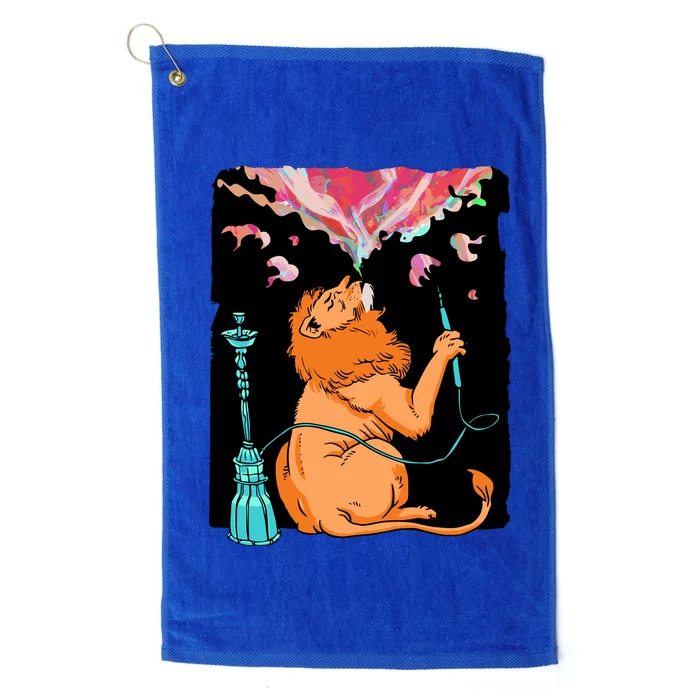 Lion Smoking Hookah Platinum Collection Golf Towel