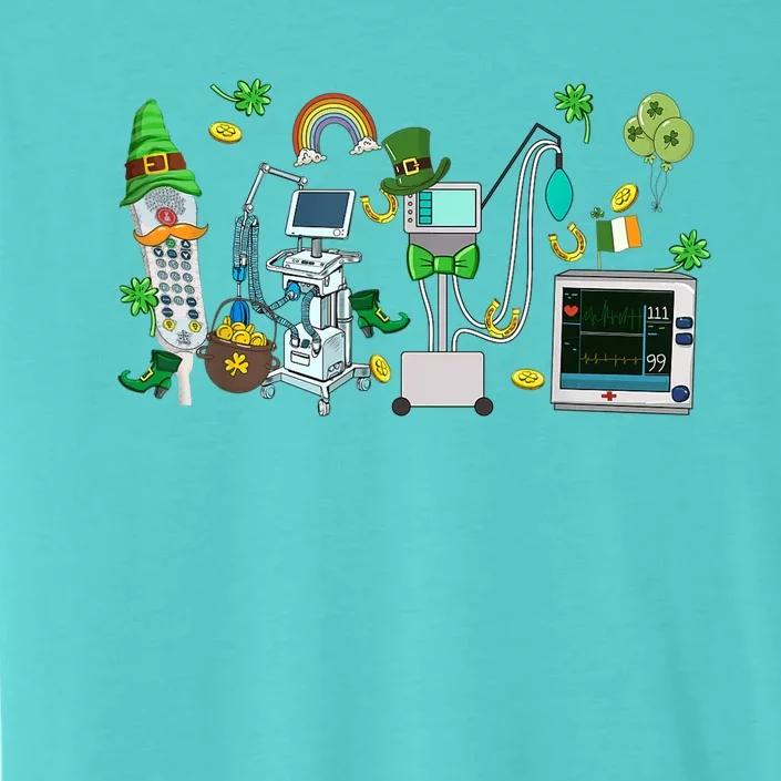 Lucky Shamrock Happy St Patricks Day Funny ICU Nurse ChromaSoft Performance T-Shirt