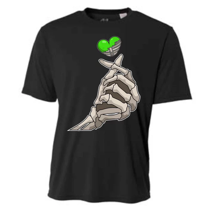 Love Skeleton Hand Heart Funny Gift Cooling Performance Crew T-Shirt