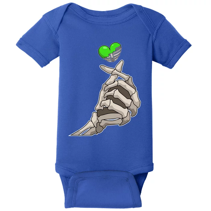 Love Skeleton Hand Heart Funny Gift Baby Bodysuit