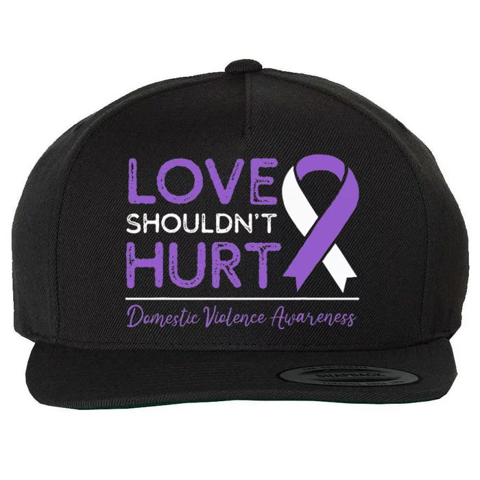 Love Shouldn't Hurt Domestic Violence Awareness Wool Snapback Cap