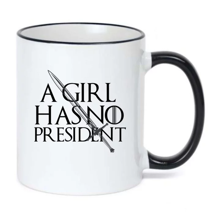 Lady's She Has No President Resist Anti Trump Black Color Changing Mug