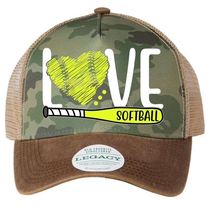 Love Softball Hobby Sport Gift Legacy Tie Dye Trucker Hat