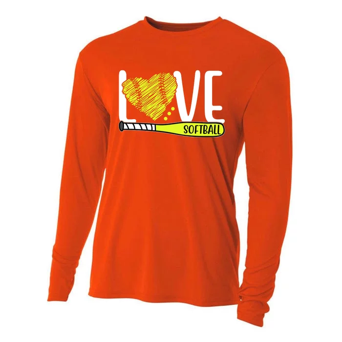 Love Softball Hobby Sport Gift Cooling Performance Long Sleeve Crew