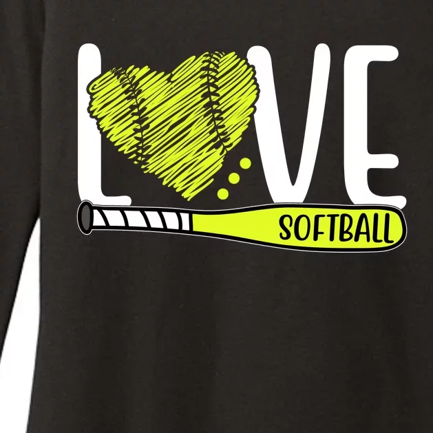 Love Softball Hobby Sport Gift Womens CVC Long Sleeve Shirt