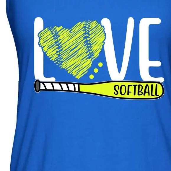 Love Softball Hobby Sport Gift Ladies Essential Flowy Tank