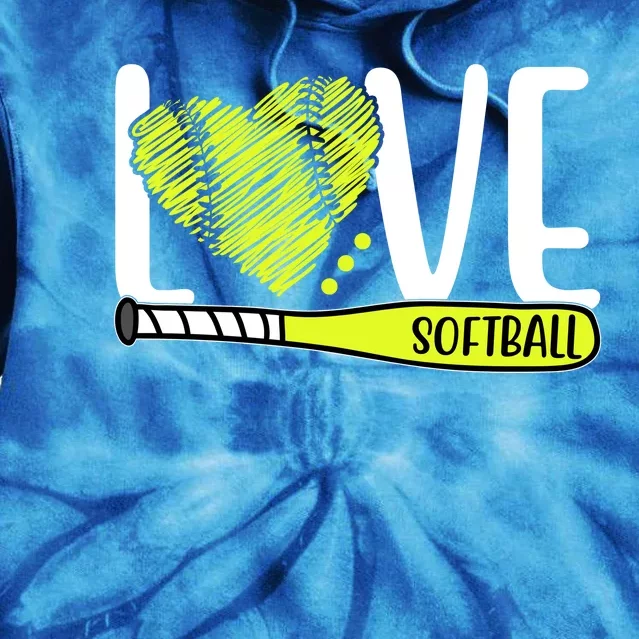 Love Softball Hobby Sport Gift Tie Dye Hoodie