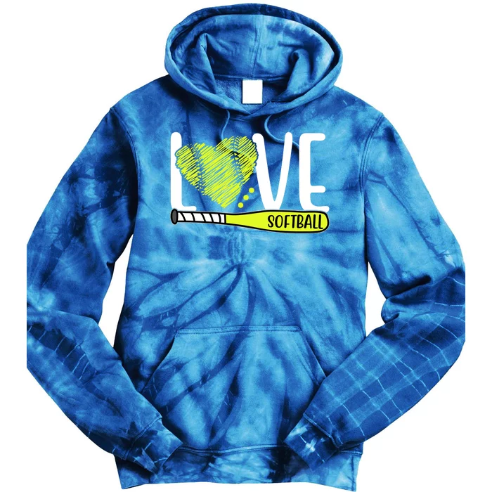 Love Softball Hobby Sport Gift Tie Dye Hoodie