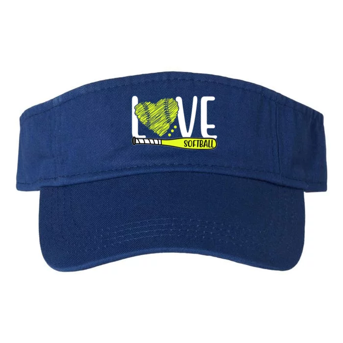 Love Softball Hobby Sport Gift Valucap Bio-Washed Visor