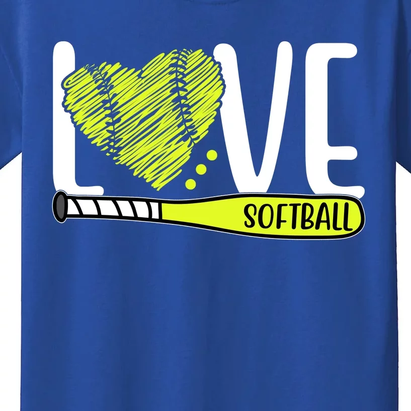 Love Softball Hobby Sport Gift Kids T-Shirt