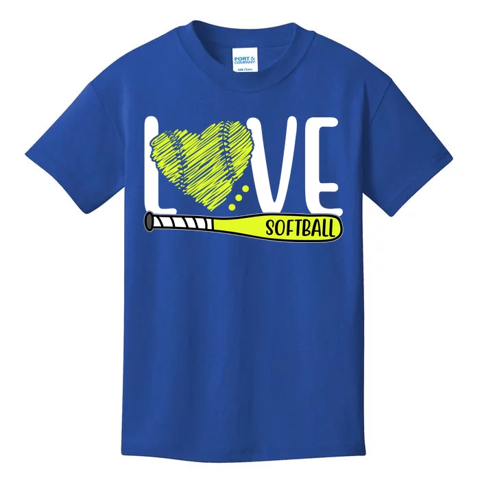 Love Softball Hobby Sport Gift Kids T-Shirt