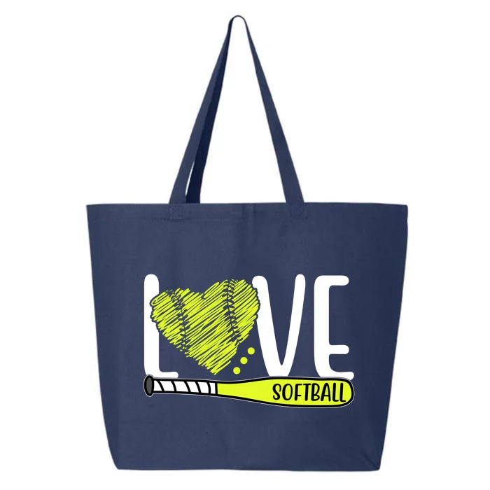 Love Softball Hobby Sport Gift 25L Jumbo Tote