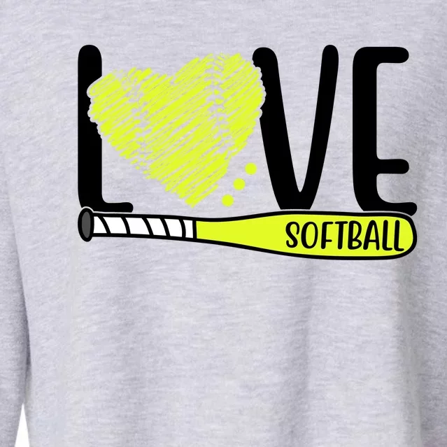 Love Softball Hobby Sport Gift Cropped Pullover Crew