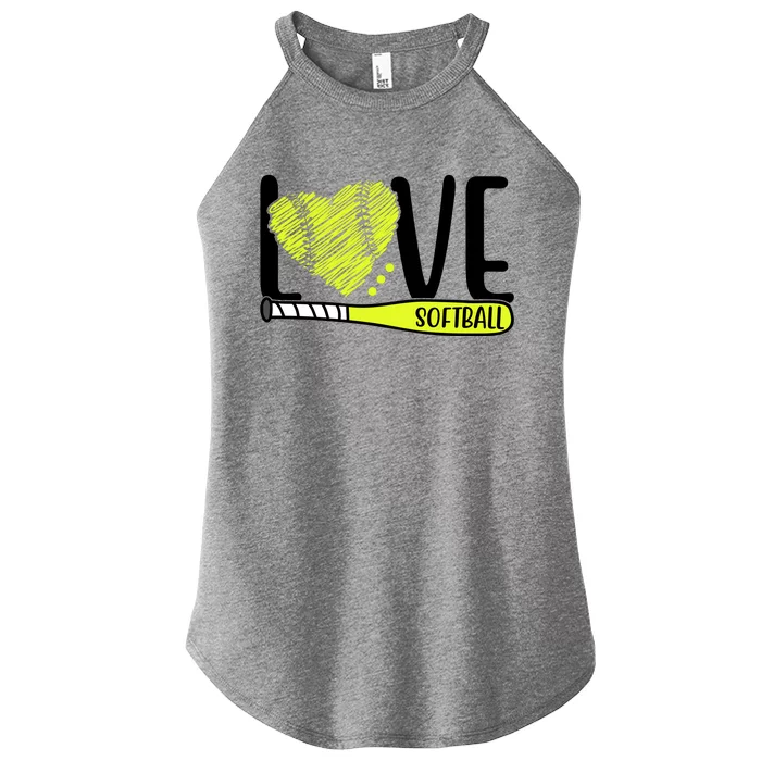 Love Softball Hobby Sport Gift Women’s Perfect Tri Rocker Tank