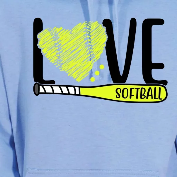 Love Softball Hobby Sport Gift Unisex Surf Hoodie