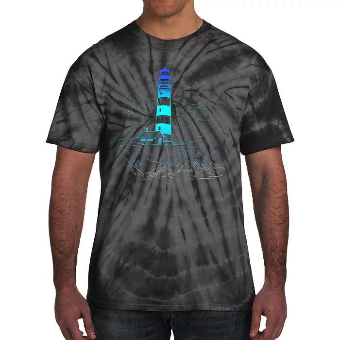 Lighthouse Seaside House Sailing Sea Beach Life Boating Tie-Dye T-Shirt