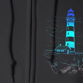 Lighthouse Seaside House Sailing Sea Beach Life Boating Full Zip Hoodie