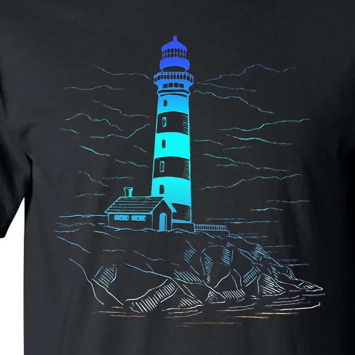 Lighthouse Seaside House Sailing Sea Beach Life Boating Tall T-Shirt