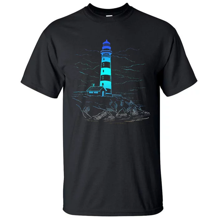 Lighthouse Seaside House Sailing Sea Beach Life Boating Tall T-Shirt