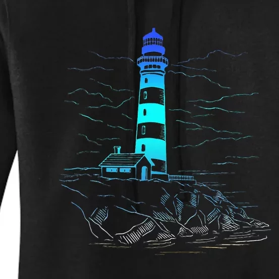 Lighthouse Seaside House Sailing Sea Beach Life Boating Women's Pullover Hoodie