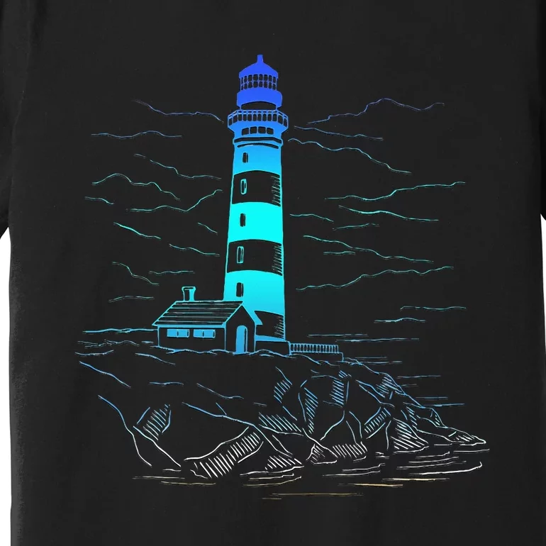 Lighthouse Seaside House Sailing Sea Beach Life Boating Premium T-Shirt