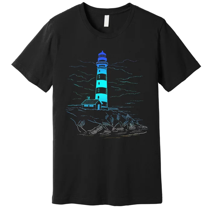 Lighthouse Seaside House Sailing Sea Beach Life Boating Premium T-Shirt