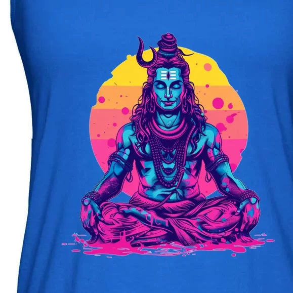 Lord Shiva Hindu God Worshipping Cool Gift Ladies Essential Flowy Tank