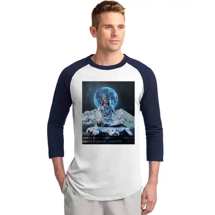 Lord Shiva Hinduism Blue Moon Gift Baseball Sleeve Shirt