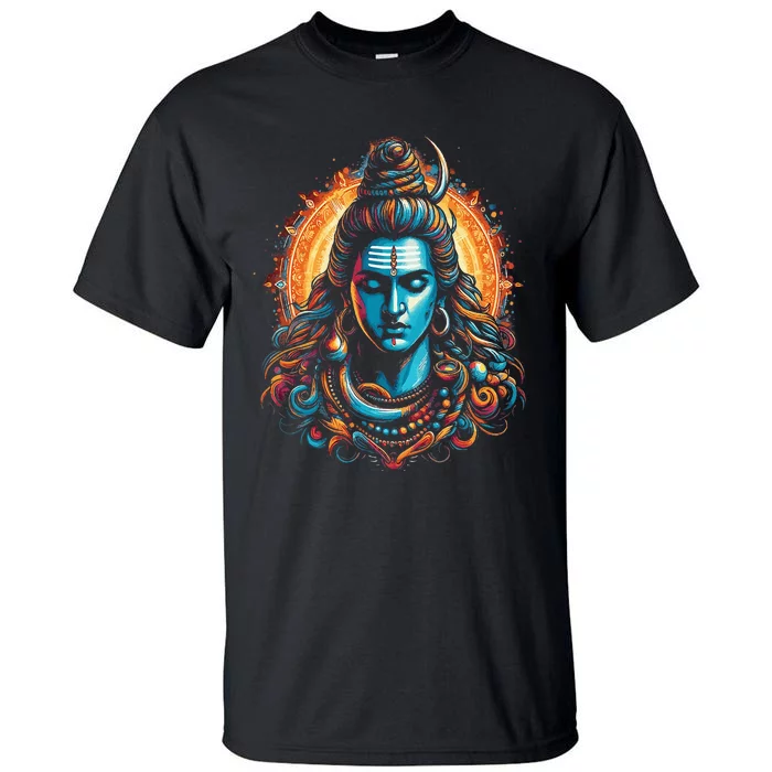 Lord Shiva Hindu God Mahadeva Trident Hinduism Devotee Tall T-Shirt