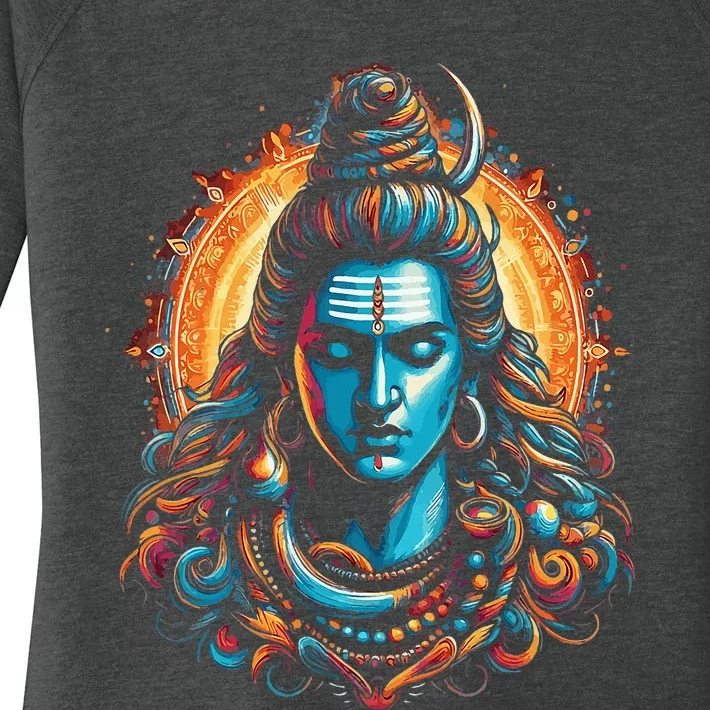 Lord Shiva Hindu God Mahadeva Trident Hinduism Devotee Women's Perfect Tri Tunic Long Sleeve Shirt