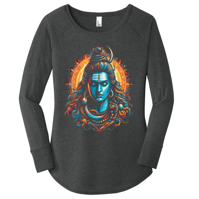 Lord Shiva Hindu God Mahadeva Trident Hinduism Devotee Women's Perfect Tri Tunic Long Sleeve Shirt