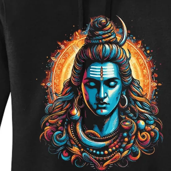 Lord Shiva Hindu God Mahadeva Trident Hinduism Devotee Women's Pullover Hoodie