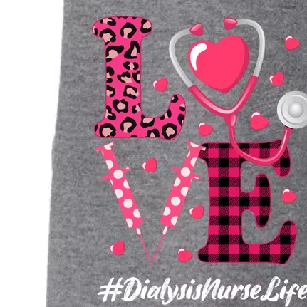 Love Stethoscope Hearts Dialysis Nurse Valentine's Day Gift Doggie 3-End Fleece Hoodie