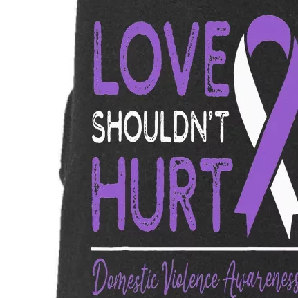 Love Shouldn't Hurt Wear Purple Domestic Violence Awareness Doggie 3-End Fleece Hoodie