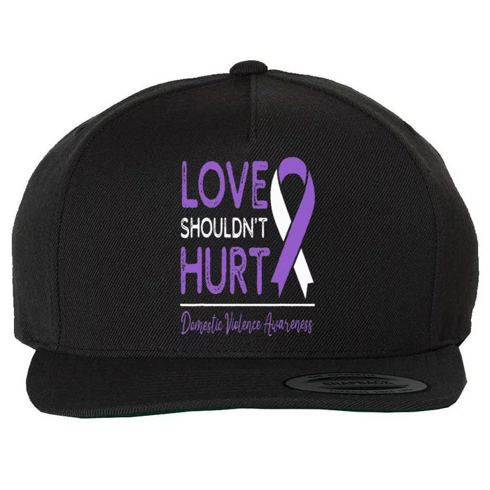 Love Shouldn't Hurt Wear Purple Domestic Violence Awareness Wool Snapback Cap