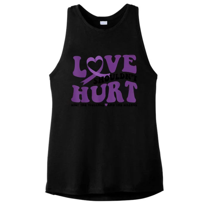 Love ShouldnT Hurt Stop The Violence End The Silence Ladies Tri-Blend Wicking Tank