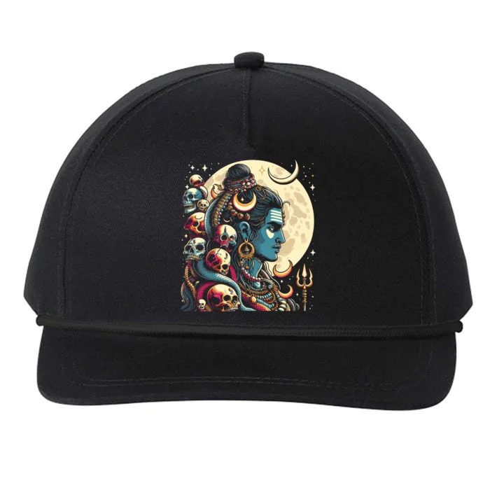 Lord Shiva Hindu God Mahadeva Trident Hinduism Devo Gift Snapback Five-Panel Rope Hat