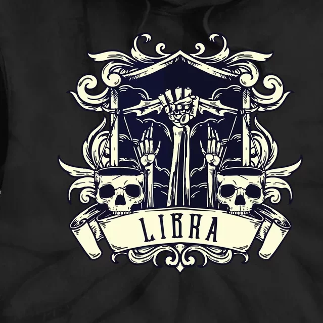 Libra Skull Horoscope Personality Zodiac Birthday Tie Dye Hoodie