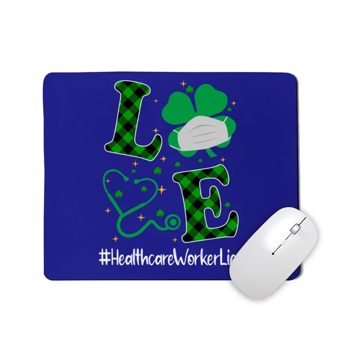 Love Stethoscope Healthcare Worker Life Shamrock Gift Mousepad