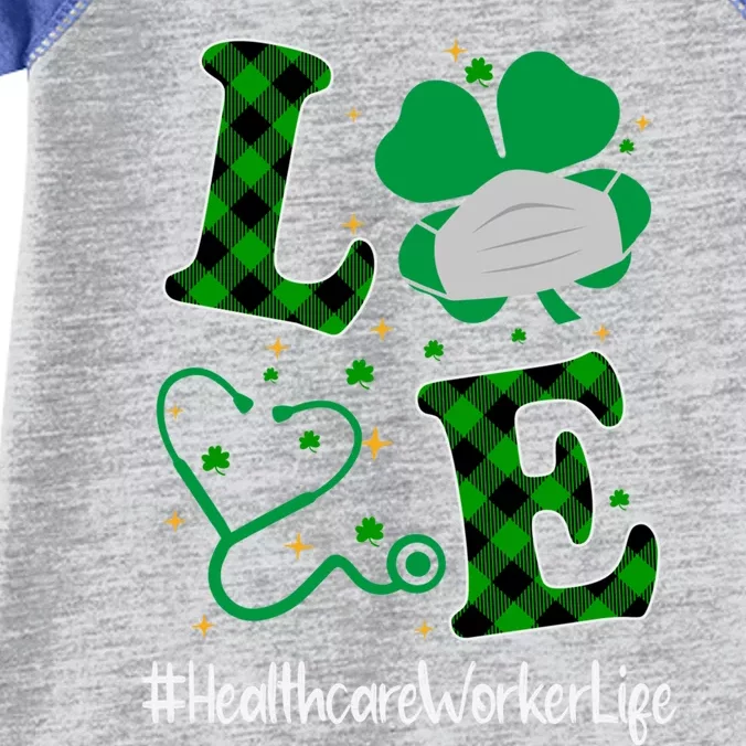 Love Stethoscope Healthcare Worker Life Shamrock Gift Infant Baby Jersey Bodysuit