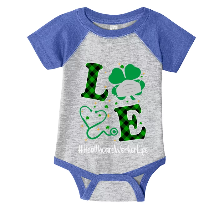 Love Stethoscope Healthcare Worker Life Shamrock Gift Infant Baby Jersey Bodysuit