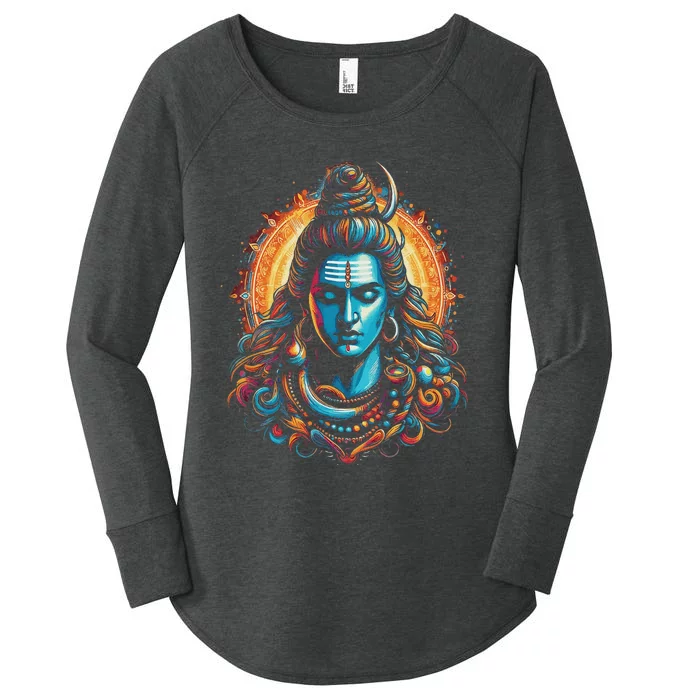 Lord Shiva Hindu God Mahadeva Trident Hinduism Devotee Women's Perfect Tri Tunic Long Sleeve Shirt