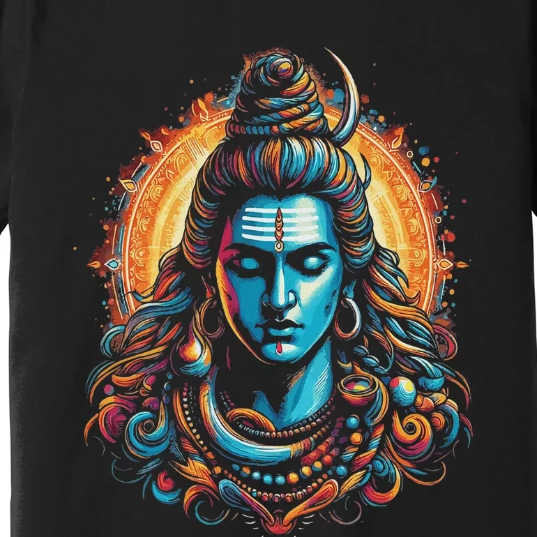 Lord Shiva Hindu God Mahadeva Trident Hinduism Devotee Premium T-Shirt