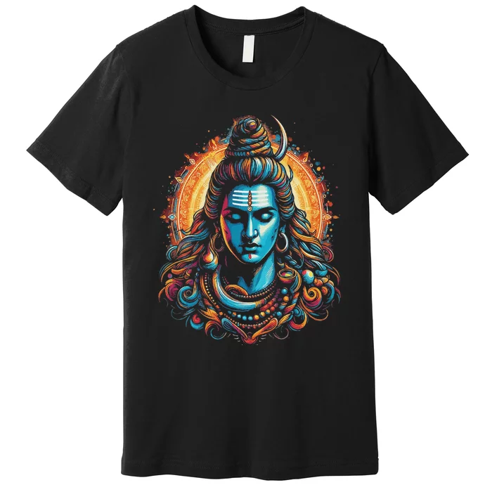 Lord Shiva Hindu God Mahadeva Trident Hinduism Devotee Premium T-Shirt