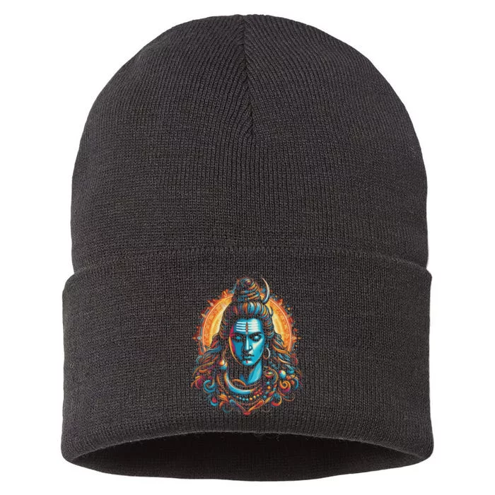 Lord Shiva Hindu God Mahadeva Trident Hinduism Devotee Sustainable Knit Beanie