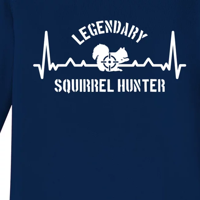 Legendary Squirrel Hunter Heartbeat Squirrel Hunting Great Gift Baby Long Sleeve Bodysuit