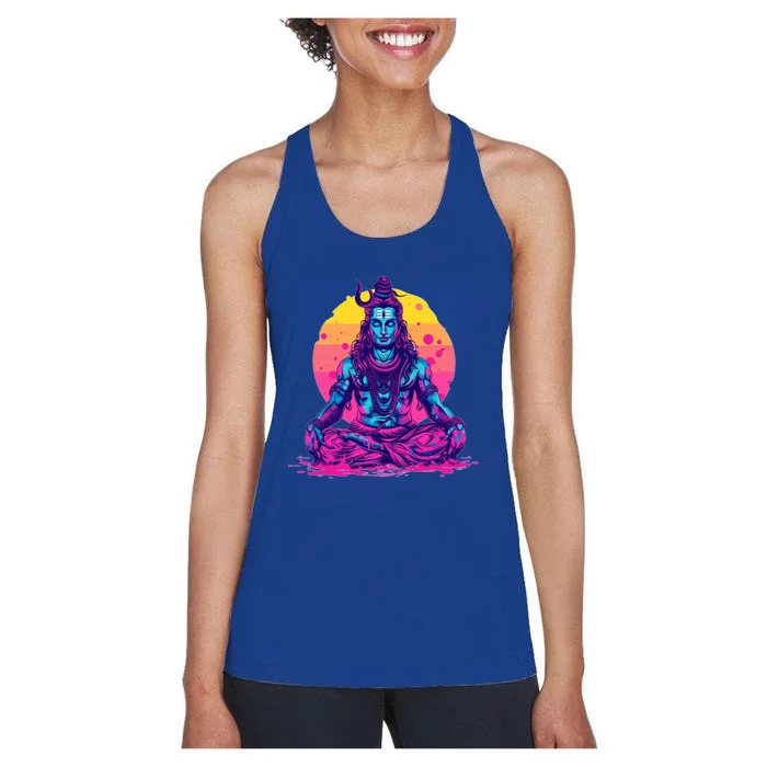 Lord Shiva Hindu God Worshipping Great Gift Women's Racerback Tank