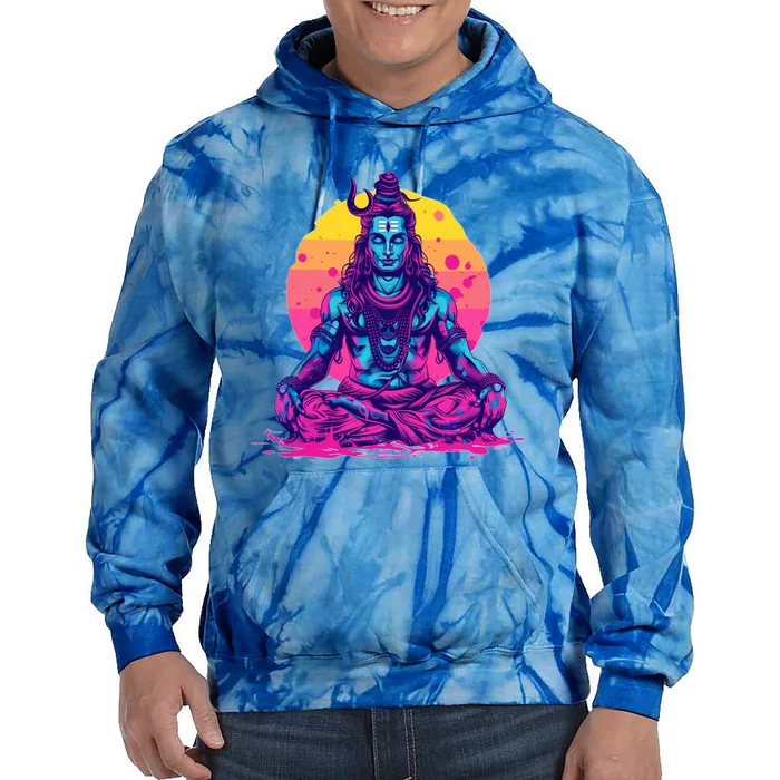 Lord Shiva Hindu God Worshipping Great Gift Tie Dye Hoodie